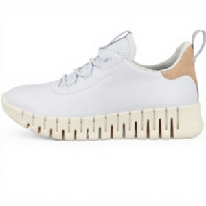 Baskets ECCO Gruuv W Blanc Gris Clair Femme Cuir Souple