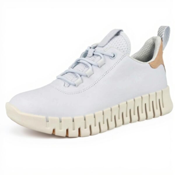 Baskets ECCO Gruuv W Blanc Gris Clair Femme Cuir Souple
